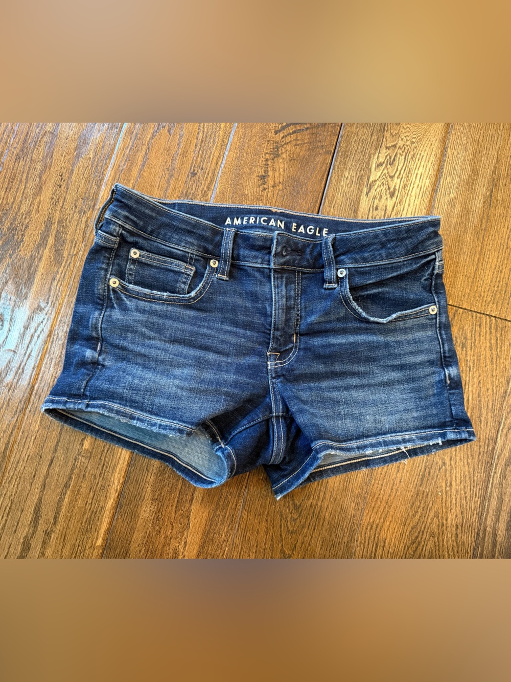 American Eagle Outfitters Women's Dark Wash Denim Shorts - low rise